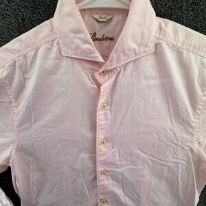 Stenstroms size small 14.5/15 100% Cotton Twill Pink Long Sleeve Dress Shirt